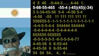 n&ordm; 262 Argentina ( Himno Nacional  intro ) tablatura armonica diat.( Bb ) mundharmonika