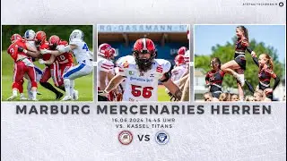 2. Heimspiel der Marburg Mercenaries in der Regionalliga Mitte 2024 gegen die Kassel Titans