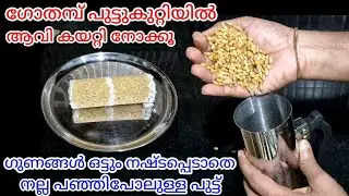 Gothambu puttu || Wheat puttu recipe || ഗോതമ്പ് ഗുണങ്ങൾ ഒട്ടും നഷ്ടപ്പെടാതെ പഞ്ഞി പോലുള്ള പുട്ട്
