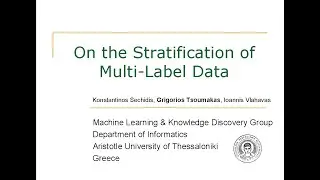 Stratified Cross Validation of Multi Label Data (Paper Presentation)| Grigorios Tsoumakas