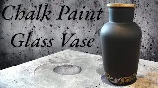 How To Paint a Glass Vase - Black, Gold And Silver Chalk Paint With Stencil