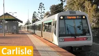Trains at Carlisle; old station before closure - Transperth