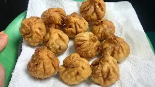 Cheesy chicken fried momos recipe | fried chicken momos recipe