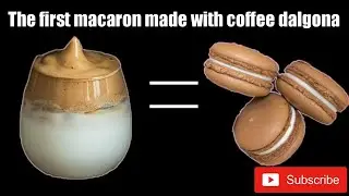 The first eggless macaron made with coffee dalgona whipped /how to make coffee dalgona macaron