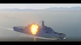 DCS - The moment the Harpoon missile released by the F18 Hornet hits the warship