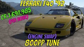 GT7|Engine swap|Ferrari F40 '92|Sardegna 800pp Tune (Requested Tune)