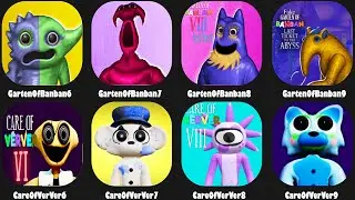 Garten of Banban 6-7-8-9 vs Care of Verver 6-7-8-9 All Bosses & All Jumpscares All Chases Comparison