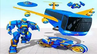 Flying Bus Robot Car Transform: Robot Multi Transformation Game 2022 - Android iOS Gameplay