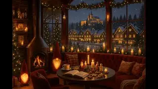 Warm Christmas Jazz 🎄 Gentle Soft Jazz by the Fireplace in a Peaceful Village