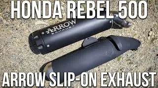 Honda Rebel 500 - Stock vs Arrow Slip-On Exhaust Comparison Sound Test