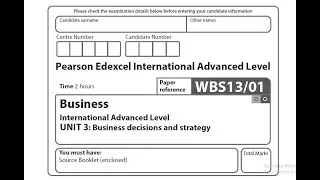 Edexcel IAL A2 2022 ЯНВАРЬ | Модуль 3: Бизнес-решения и стратегия | Полный текст