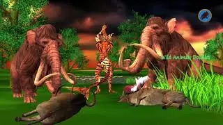 UNKNOWN ZOMBIE ANIMAL ATTACK COW FAMILY AND BISON RESCUE WOOLLY MAMMOTH ELEPHANTS WILD ANIMAL DOODLE
