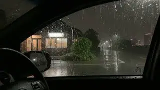 Staying Warm Inside a Car with Massive Heavy Rain - Deep Sleep and Insomnia Recovery