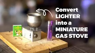 Miniature gas stove made from a simple lighter. Cute and functional stove for miniature cooking
