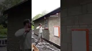 The fastest way to apply render. Machine spray application mr smooth plastering ltd