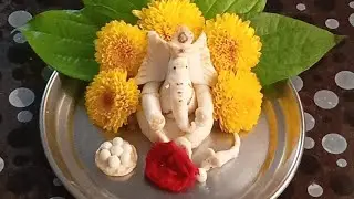 5 minute Ganesh  idol craft using Rice flour