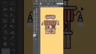 Flat Design pizza shop part 8 #shorts  #tutorial #illustration #shortsvideo #explore #viral