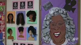 Polk Co. art teacher teaches diversity with elaborate, decorative doors for Black History Month