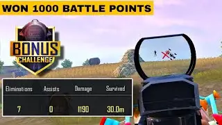 WON 1000 BATTLE POINTS || 7 KILLS // SOLO BONUS CHALLENGE GAMEPLAY #mekzonegaming #pubgmobile #bgmi