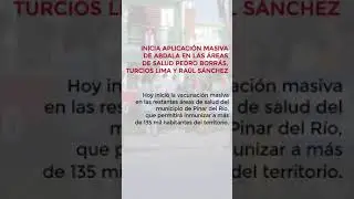 #NoticiadelD&iacute;a: Inicia aplicaci&oacute;n masiva de #Abdala en &aacute;reas de #Salud de #PinardelR&iacute;o