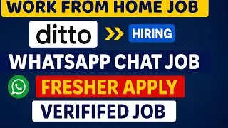 Ditto WFH Jobs 2025 | Remote Chat Jobs | Freshers Apply | 100% Verified
