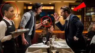 Keanu Reeves defends a waitress from a disrespectful customer, leaving the entire restaurant stunned