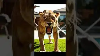 Animals Attack Zone: Backyard Pool Turns Into Wild Adventure! #lionattack #wildlife #reallife