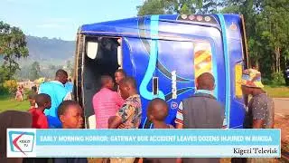 62 Escape Death as Gateway Bus Overturns in Muhanga, Rukiga District.