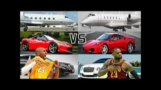 Kobe Bryant Vs Lebron James  Car Collection , Chopper & Private Jet.