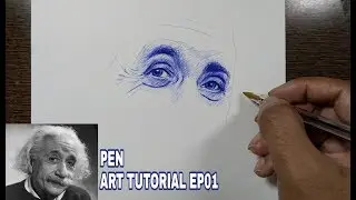 How to draw face using ball pen Episode 01