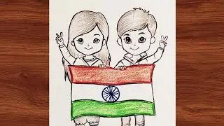 Indian Flag Drawing with Kids 🇮🇳 | Republic Day Drawing Easy