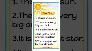 Five lines on Sun in English,Few lines about Sun☀️☀️ #shorts#youtubeshorts #sun #studywithshipra