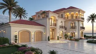 Elegant Luxury Kitchen with Ocean View and Crystal Chandeliers 