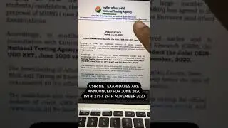 CSIR NET Exam Dates June 2020 | CSIR NET Exam Date June 2020 - Official | CSIR NET Exam Date 2020