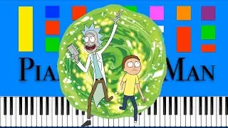 Rick and Morty Theme Song Slow EASY Medium 4K Piano Tutorial