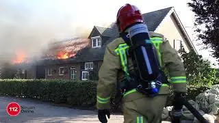 Grote uitslaande brand in woonboerderij in De Mortel