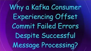 Why a Kafka Consumer Experiencing Offset Commit Failed Errors Despite Successful Message Processing?