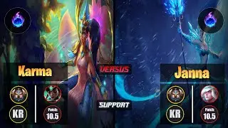 Challenger KARMA [Arcane Comet] (Support) VS  JANNA - Challenger KR Patch 10.5