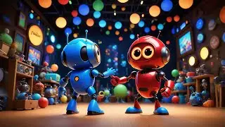 Two Spinning Robots Sing a Song | Fun Kids Song | Nursery Rhymes and Educational Songs