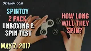 Spintoy Hand Spinner Fidget Toy - Black & Luminous Unboxing & Spin Test - How long will they spin?