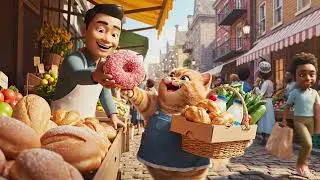 THE CAT GOES TO THE MARKET!!!!!!!  #Shorts