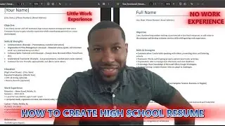 How To Write A Resume For High School Students with No Work Experience or a little work experience