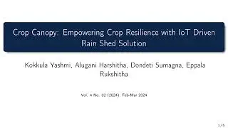 Crop Canopy Empowering Crop Resilience with IoT Driven Rain Shed Solution