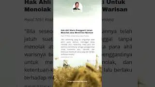 Hak Ahli Waris Pengganti Untuk Menolak atau Menerima Warisan #hukum #lawyer #pengacara