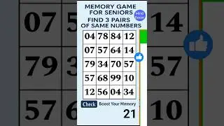 Simple Memory Boost for Seniors: Match the Numbers #braintraining