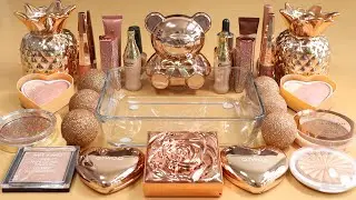 'RoseGold' Mixing'RoseGold'Eyeshadow,Makeup and glitter Into Slime.★ASMR★Satisfying Slime Video