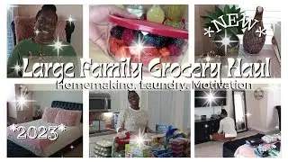 *NEW* 2023 LARGE FAMILY GROCERY HAUL // LAUNDRY // HOMEMAKING MOTIVATION