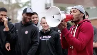 NC State fans welcome back the Wolfpack after their win over Villanova