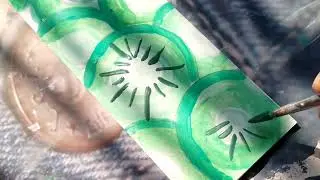 DlY bookmark 🌷🥝| flower & kiwi design.✂️ হাতে বানানো সুন্দর বুকমার্ক। #art #newart #painting #diy 