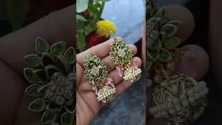 Beautiful Kundan earrings making/ diy #youtubeshorts #trending